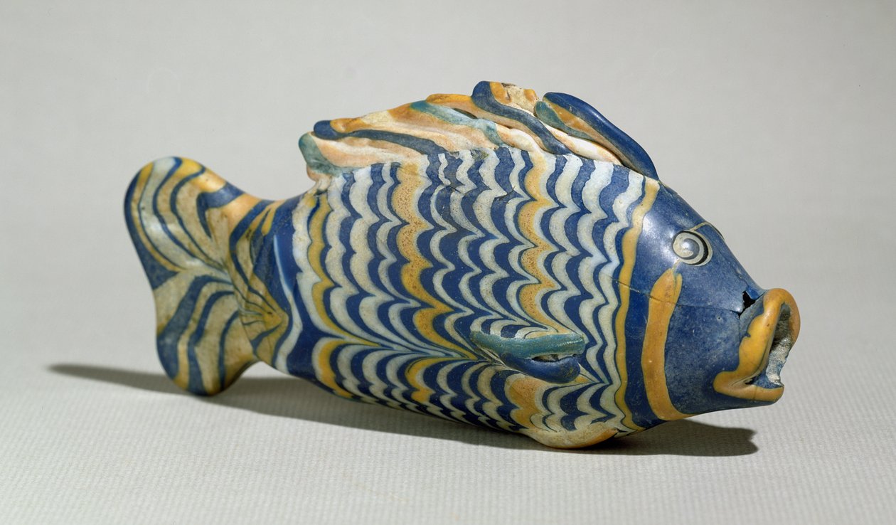 Vase à cosmétiques en forme de poisson, de Tell el-Amarna, Nouvel Empire, c.1390-1336 av. J.-C. - Egyptian 18th Dynasty