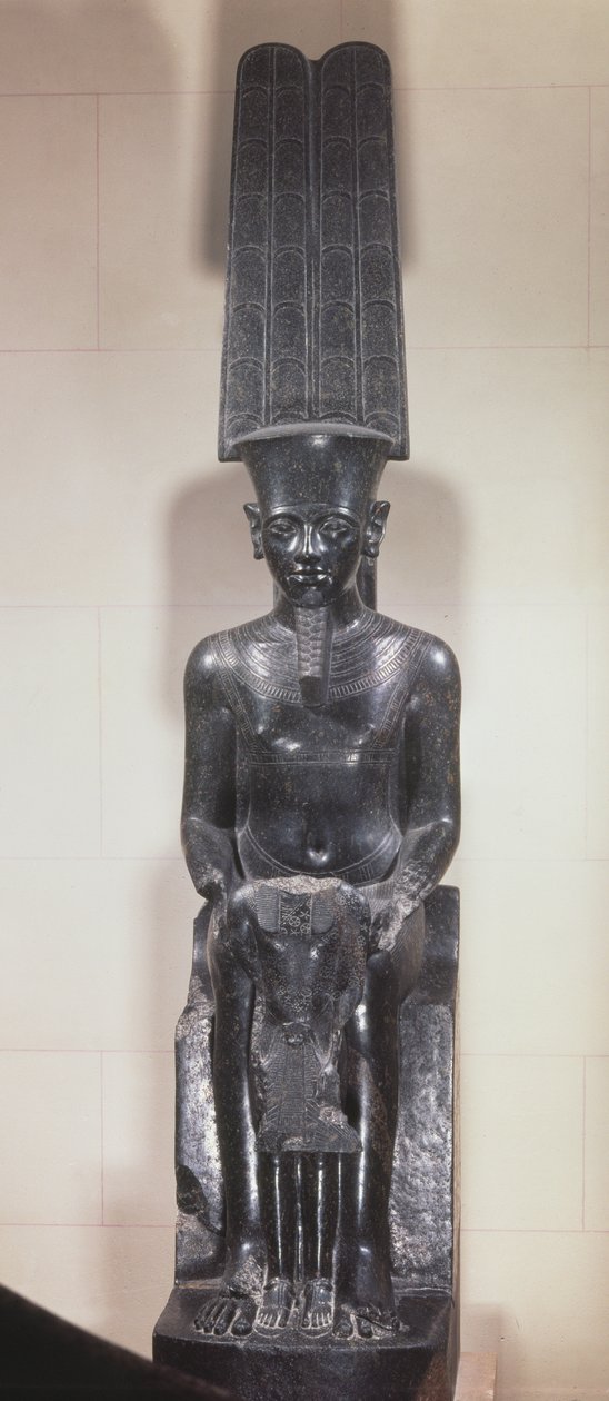 Statue du dieu Amon protégeant Toutankhamon, Nouvel Empire, c.1336-1327 av. J.-C. - Egyptian 18th Dynasty