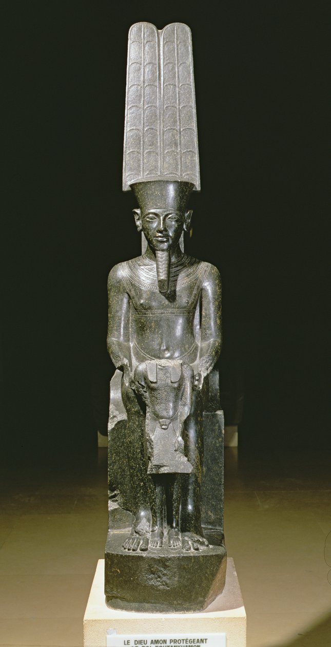 Statue du dieu Amon protégeant Toutankhamon, Égyptien, Nouvel Empire, vers 1347-1337 av. J.-C. - Egyptian 18th Dynasty