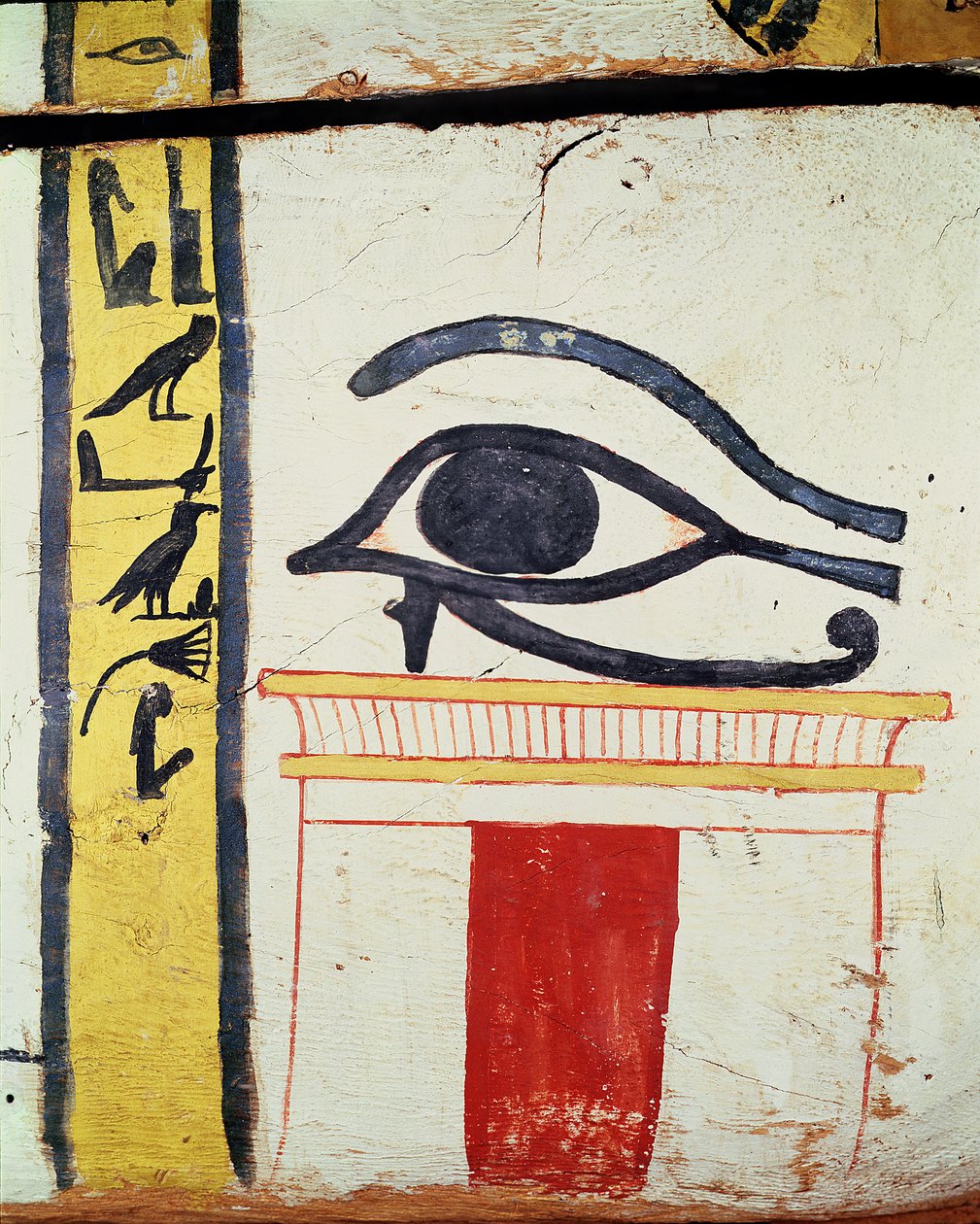 Œil Oudjat, détail du couvercle du sarcophage de la Dame de Madja, Nouvel Empire, vers 1450 av. J.-C. - Egyptian 18th Dynasty