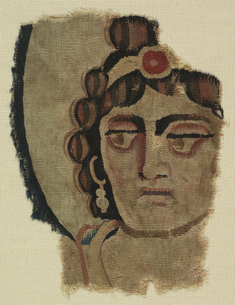 Fragment de tête de femme, copte - Egyptian School