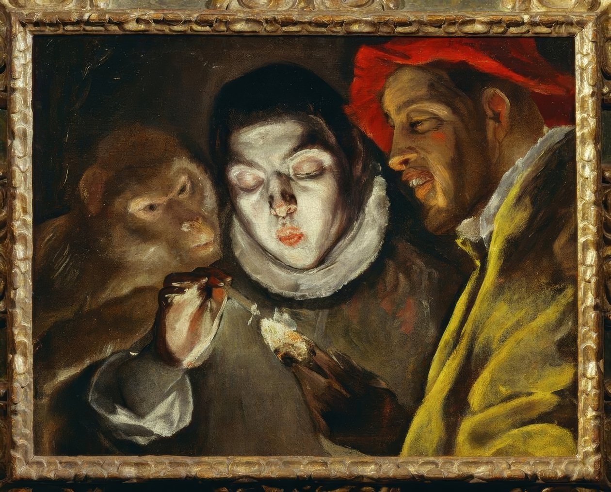 Singe, garçon allumant une bougie et homme - El Greco