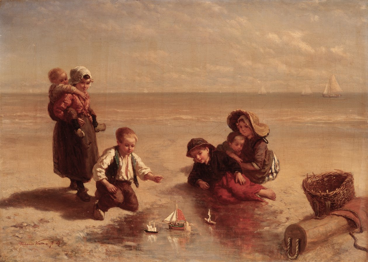 Amusement sur la plage - Elchanon Verveer