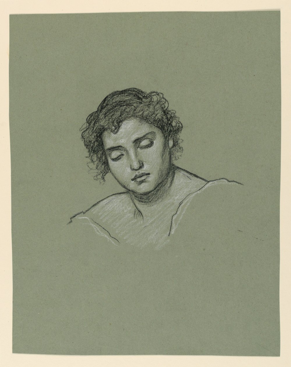 Dessin, Tête de femme, vers 1885 - Elihu Vedder