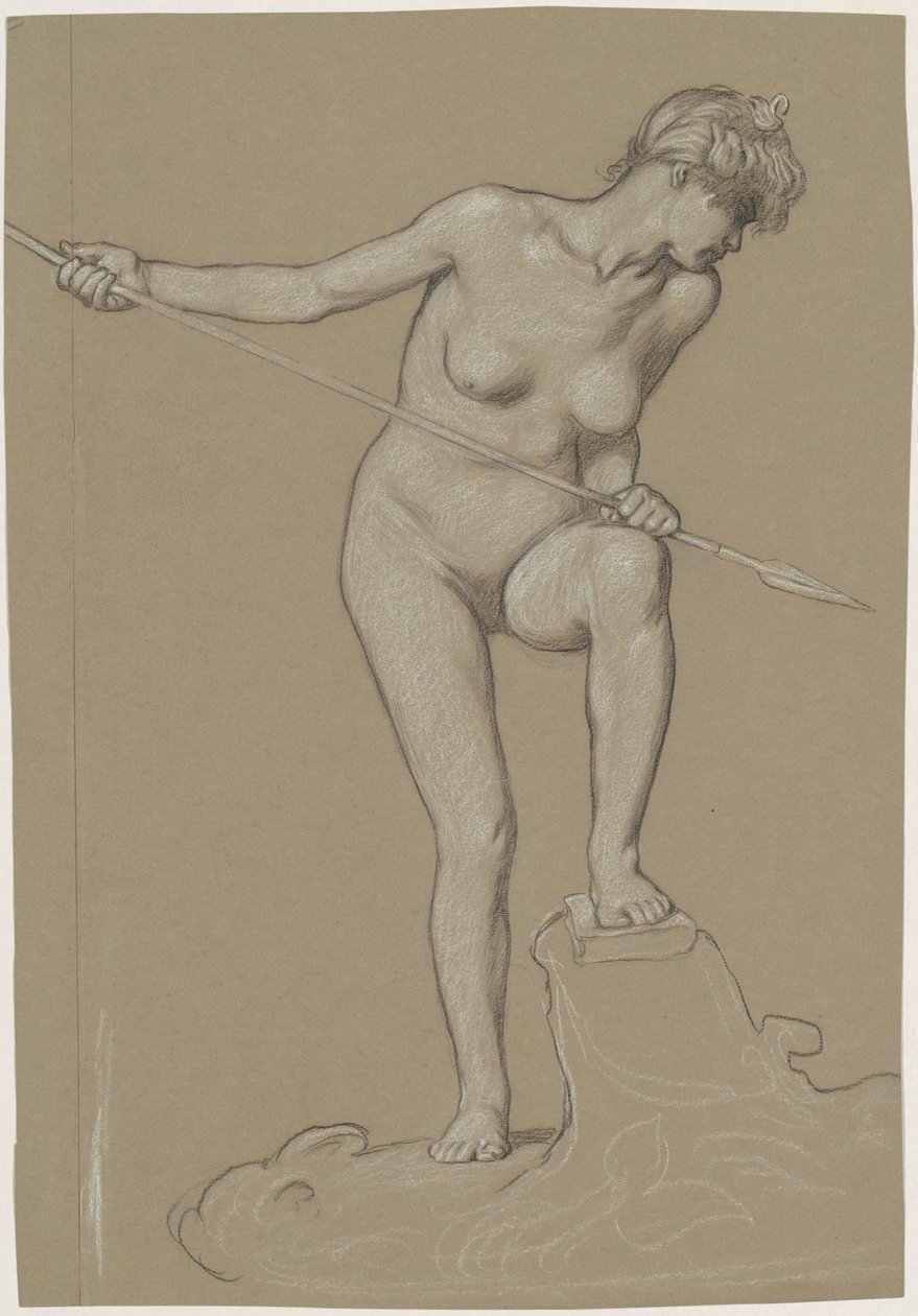 Fille harponnant un dauphin - Elihu Vedder