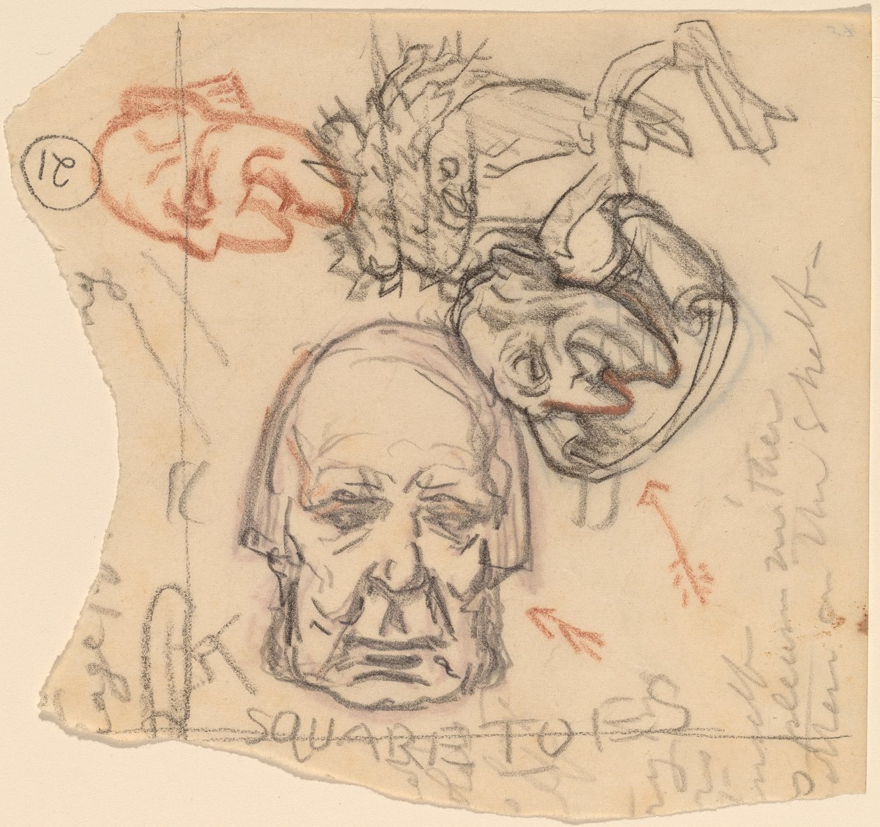 Autoportrait : Caricatures - Elihu Vedder