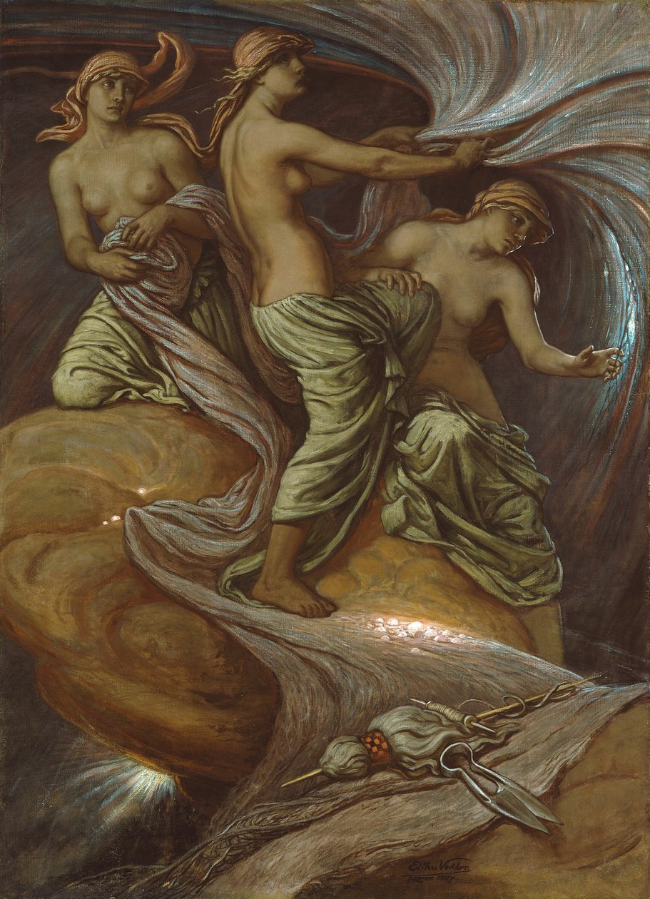 Les Parques rassemblant les étoiles - Elihu Vedder