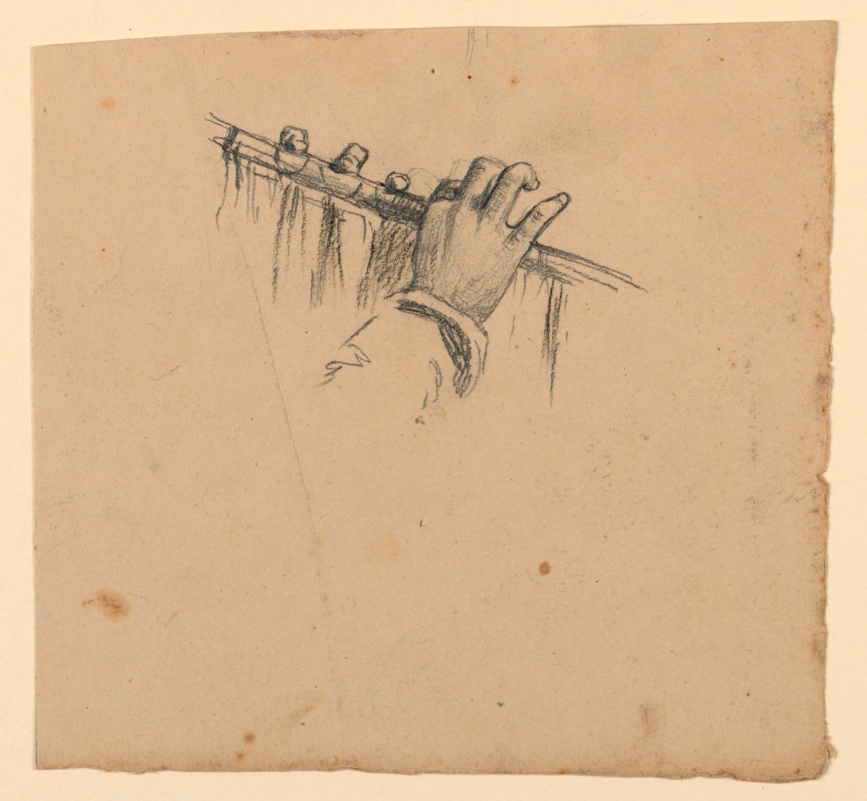 Étude de mains tenant une flûte - Elihu Vedder