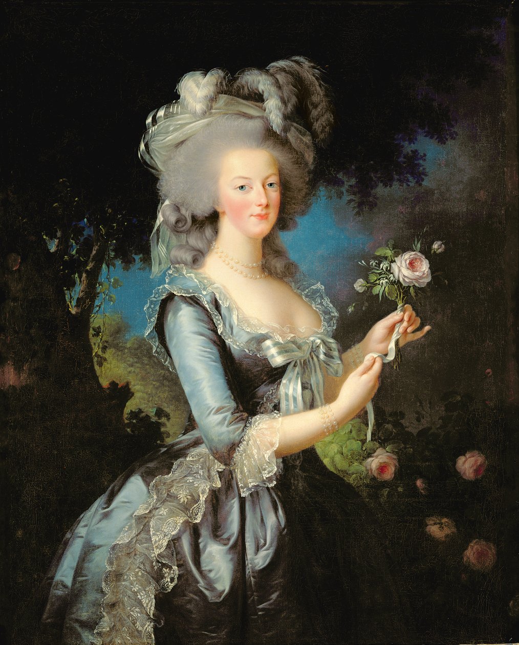 Marie-Antoinette avec une rose - Elisabeth Louise Vigee Lebrun
