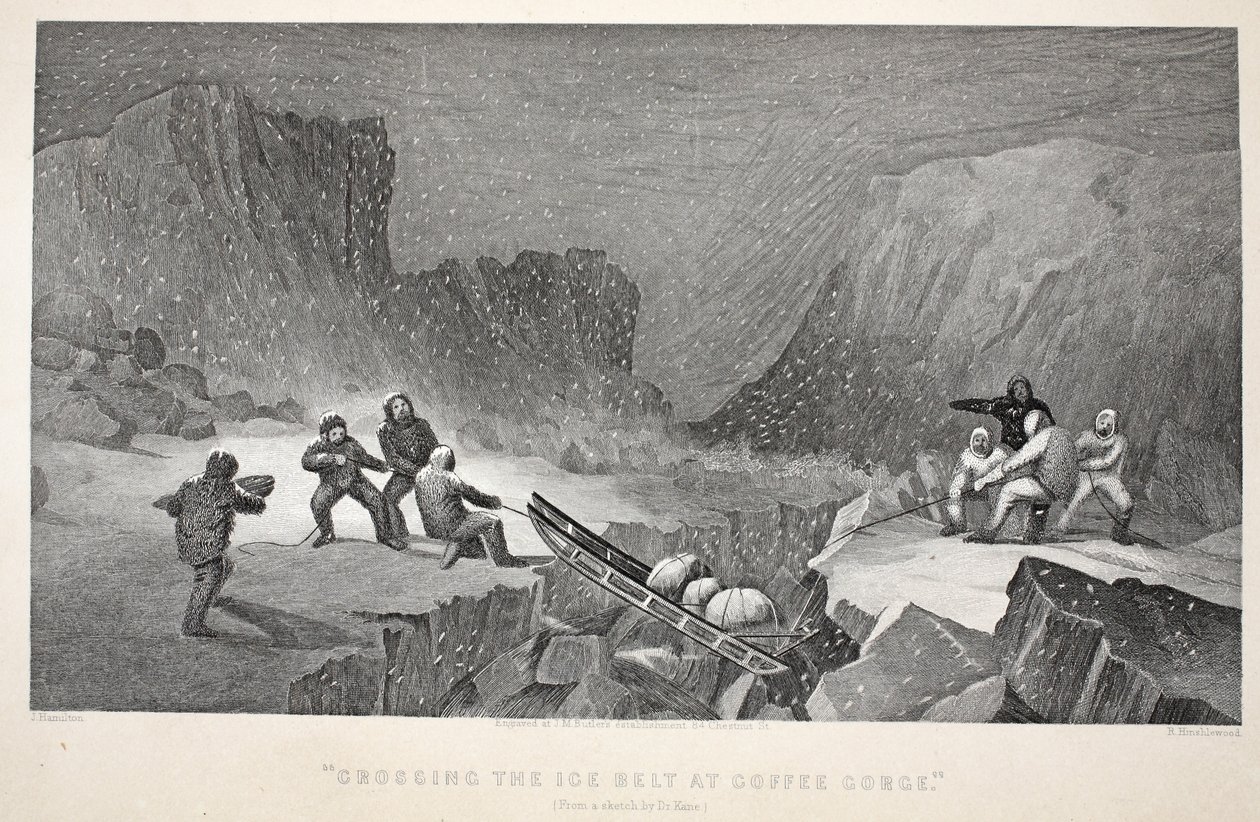 Traversée de la ceinture de glace à Coffee Gorge, illustration de 