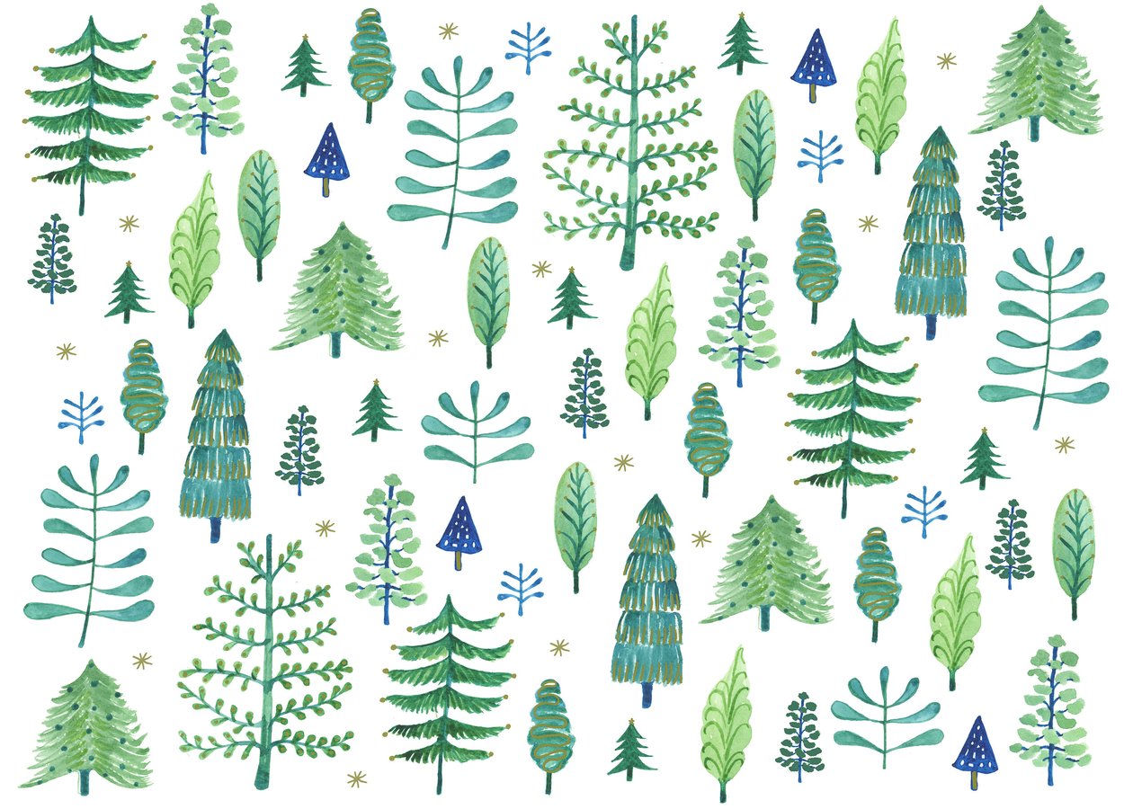 Forêt enchantée, 2017 (aquarelle) - Elizabeth Rider