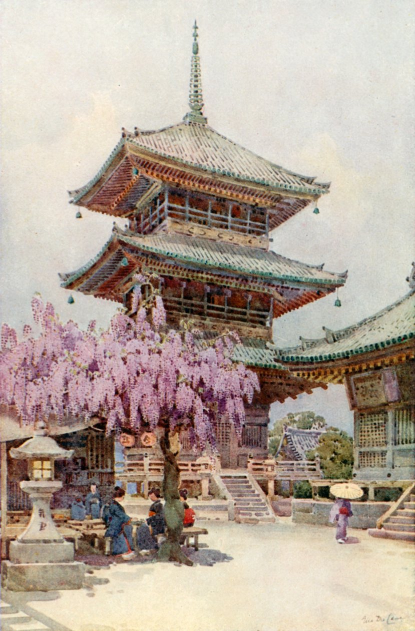 Wistaria, Kyomidzu (lithographie couleur) - Ella Du Cane