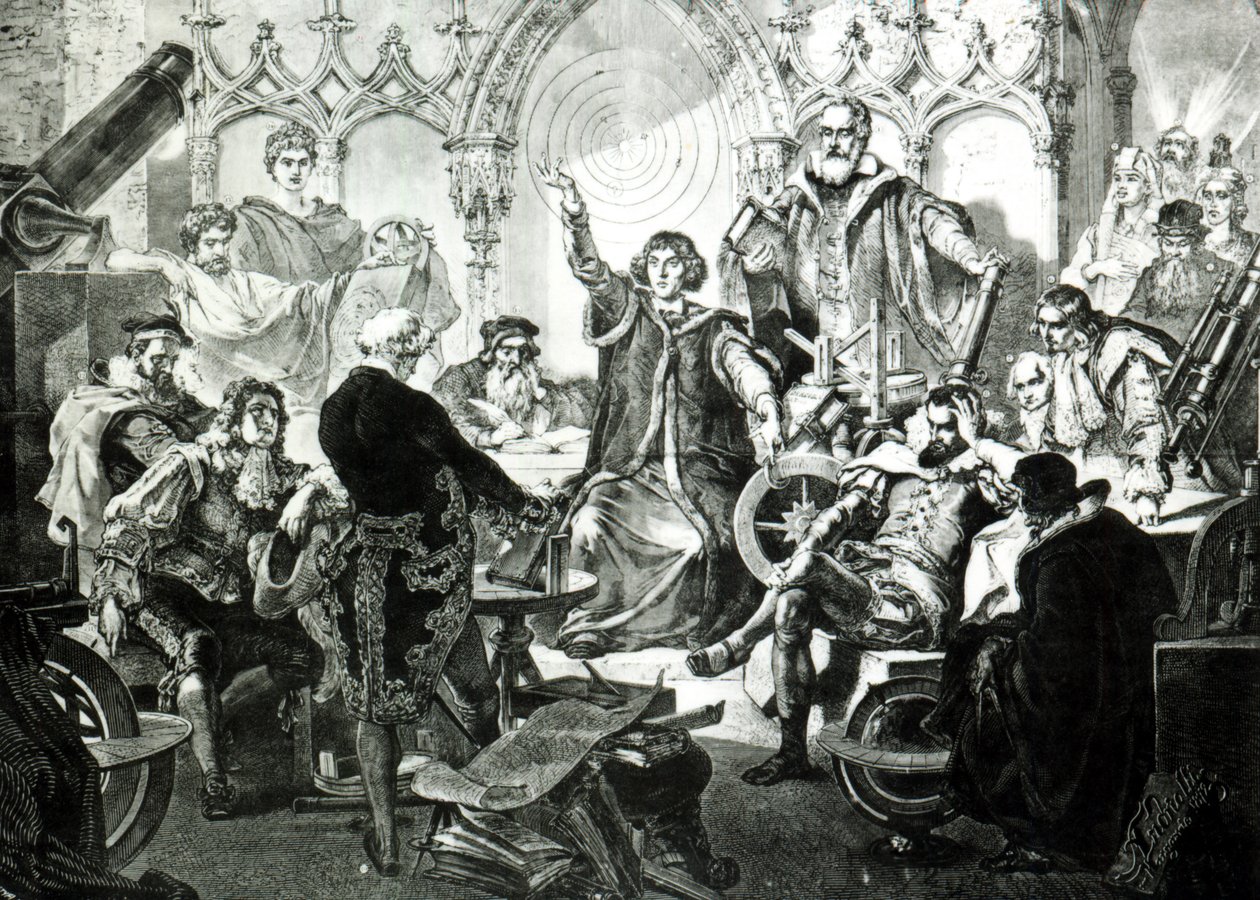 Nicolaus Copernicus (1473-1543) expliquant sa théorie, 1873 - Elviro Michael Andriolli