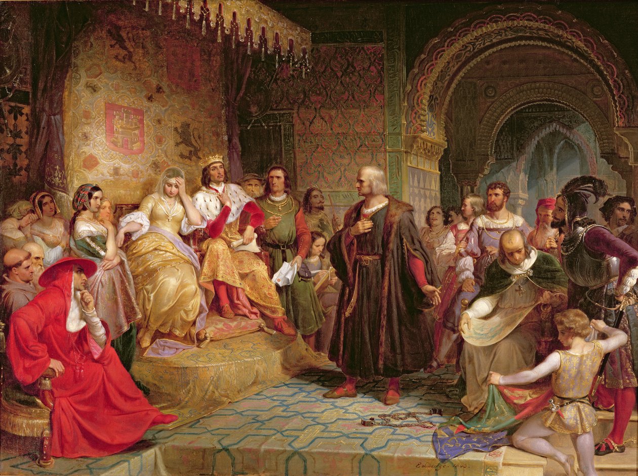 Colomb devant la Reine, 1843 - Emanuel Gottlieb Leutze