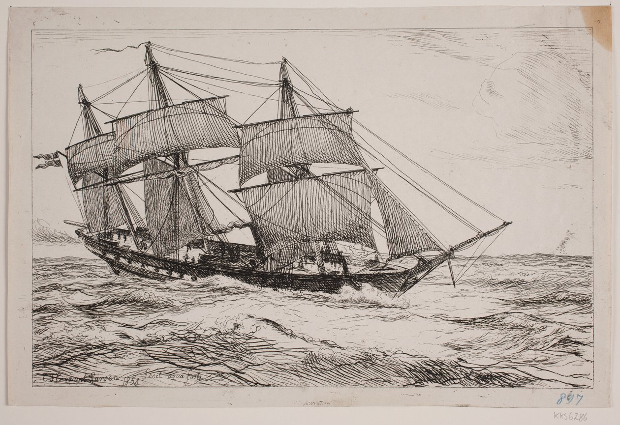 Une goélette de guerre - Emanuel Larsen