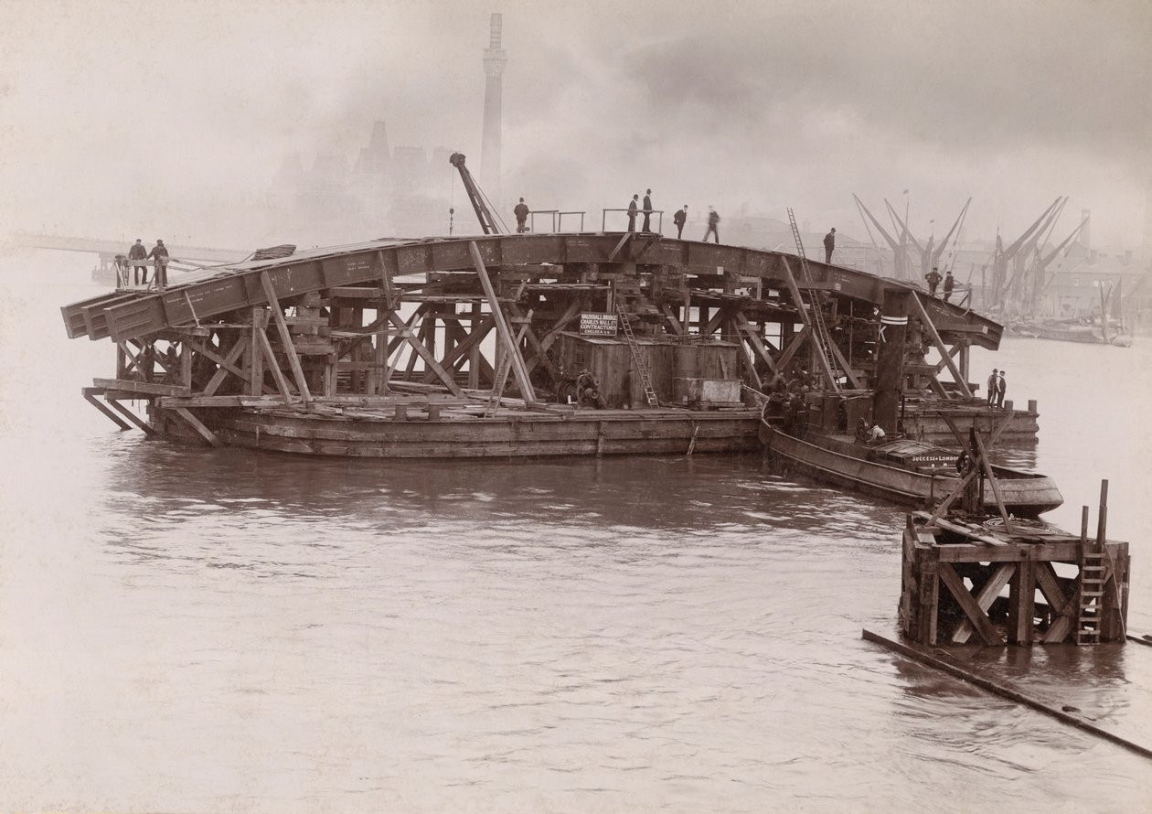 Construction du pont de Vauxhall, Londres, 1903-1904 - Emberson and Sons