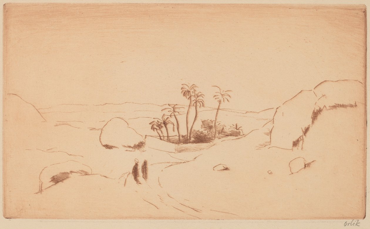 Oasis dans le désert - Emil Orlik