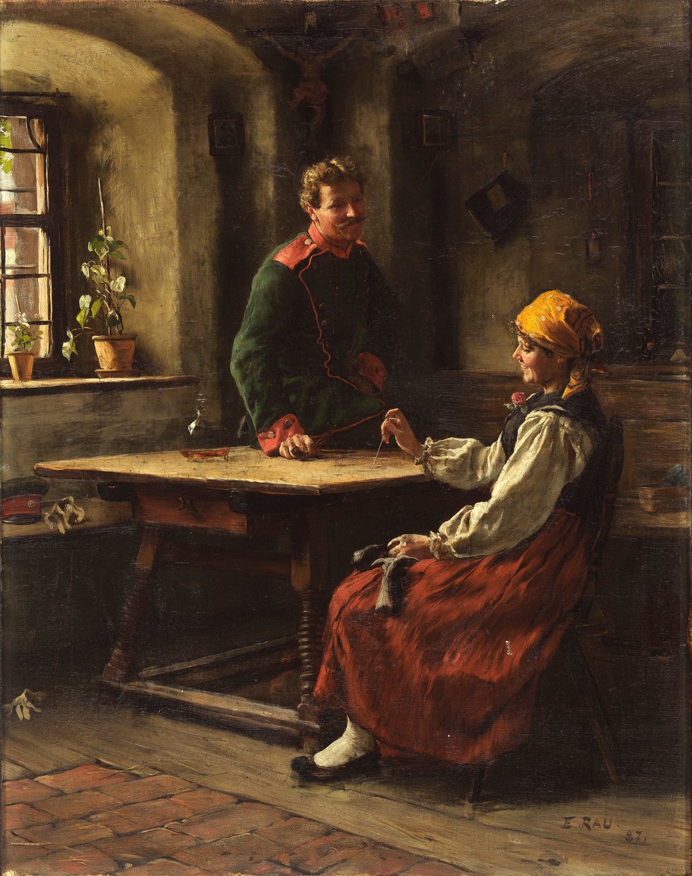Officier avec paysan - Emil Rau
