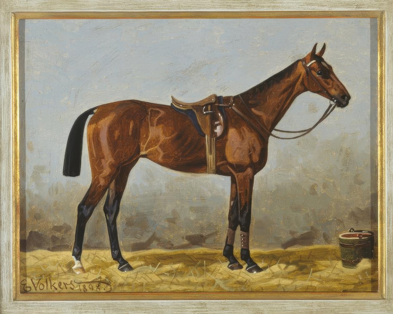 Cheval brun sellé - Emil Volkers