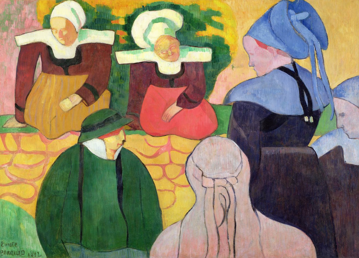 Femmes bretonnes sur un mur - Emile Bernard