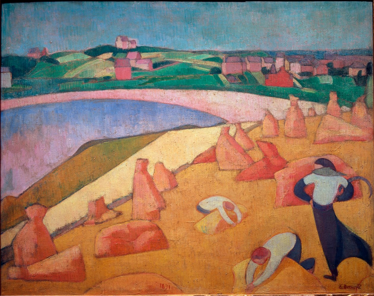 Temps de moisson au bord de la mer - Emile Bernard