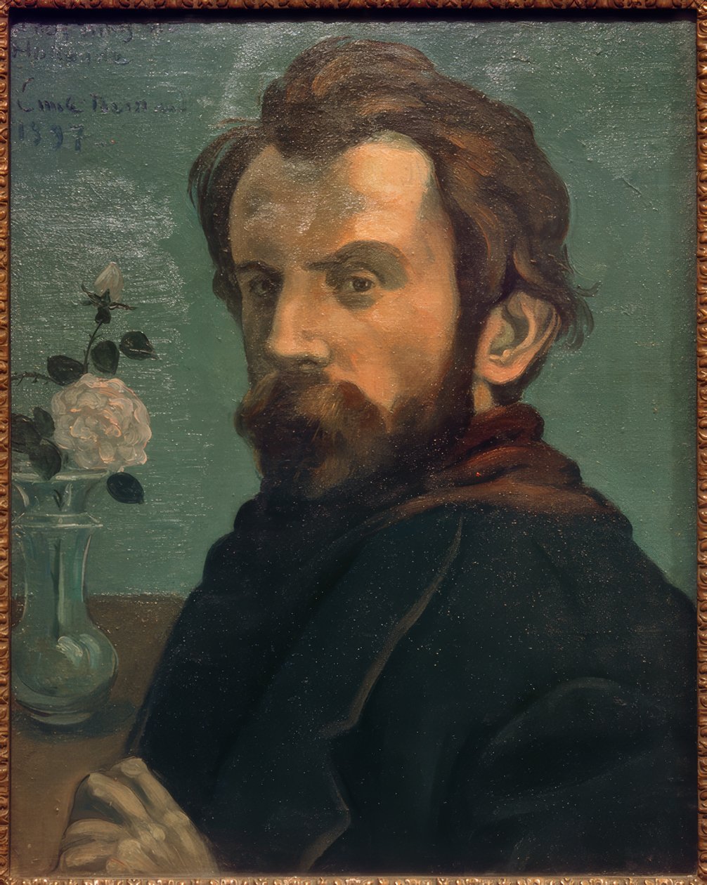 Autoportrait avec vase de fleurs - Emile Bernard