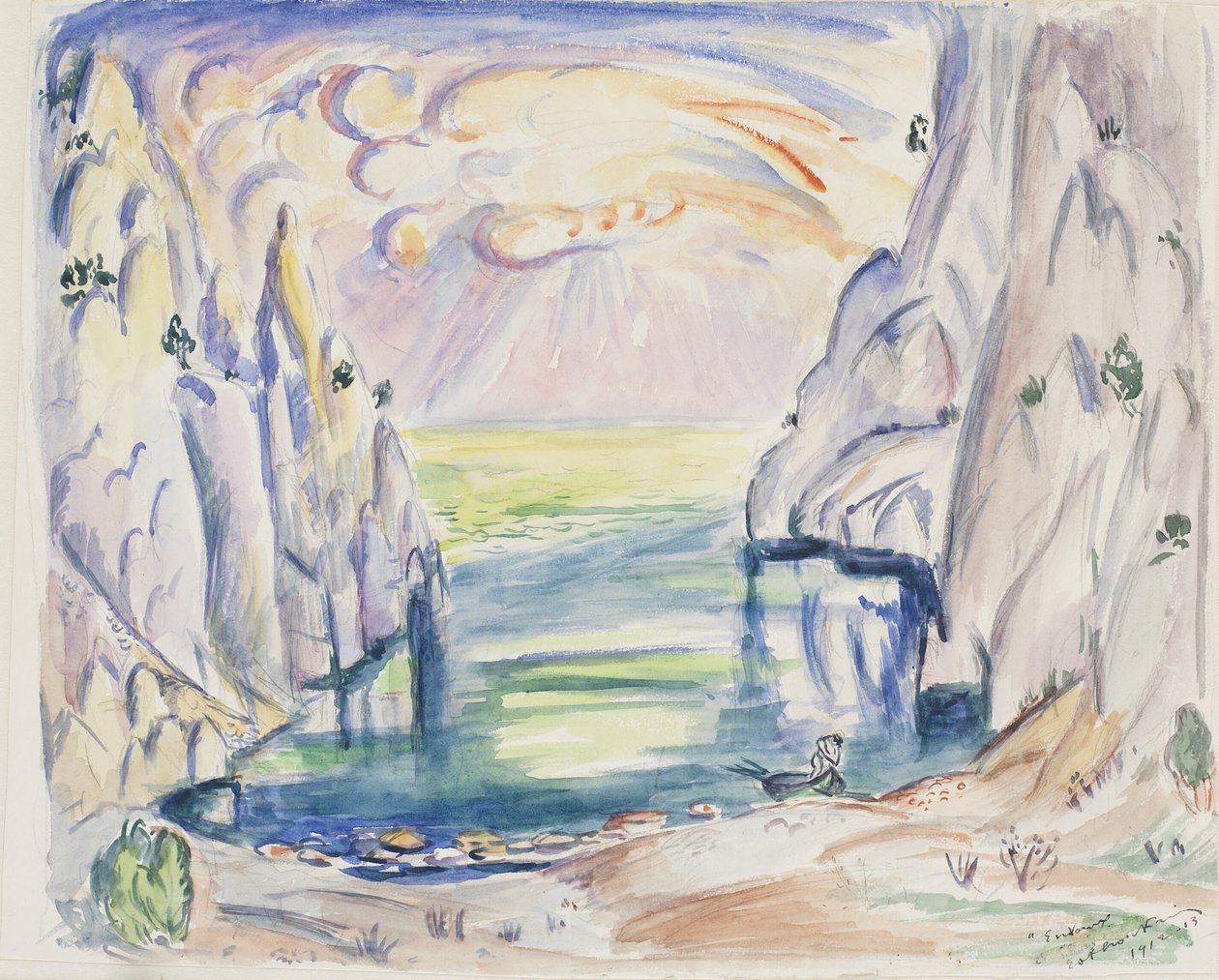 La crique à En Vaux, Cassis - Emile Othon Friesz