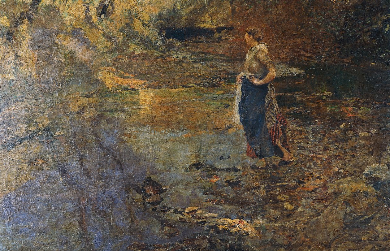 La Blanchisseuse, par Emilio Gola (1851-1923) - Emilio Gola