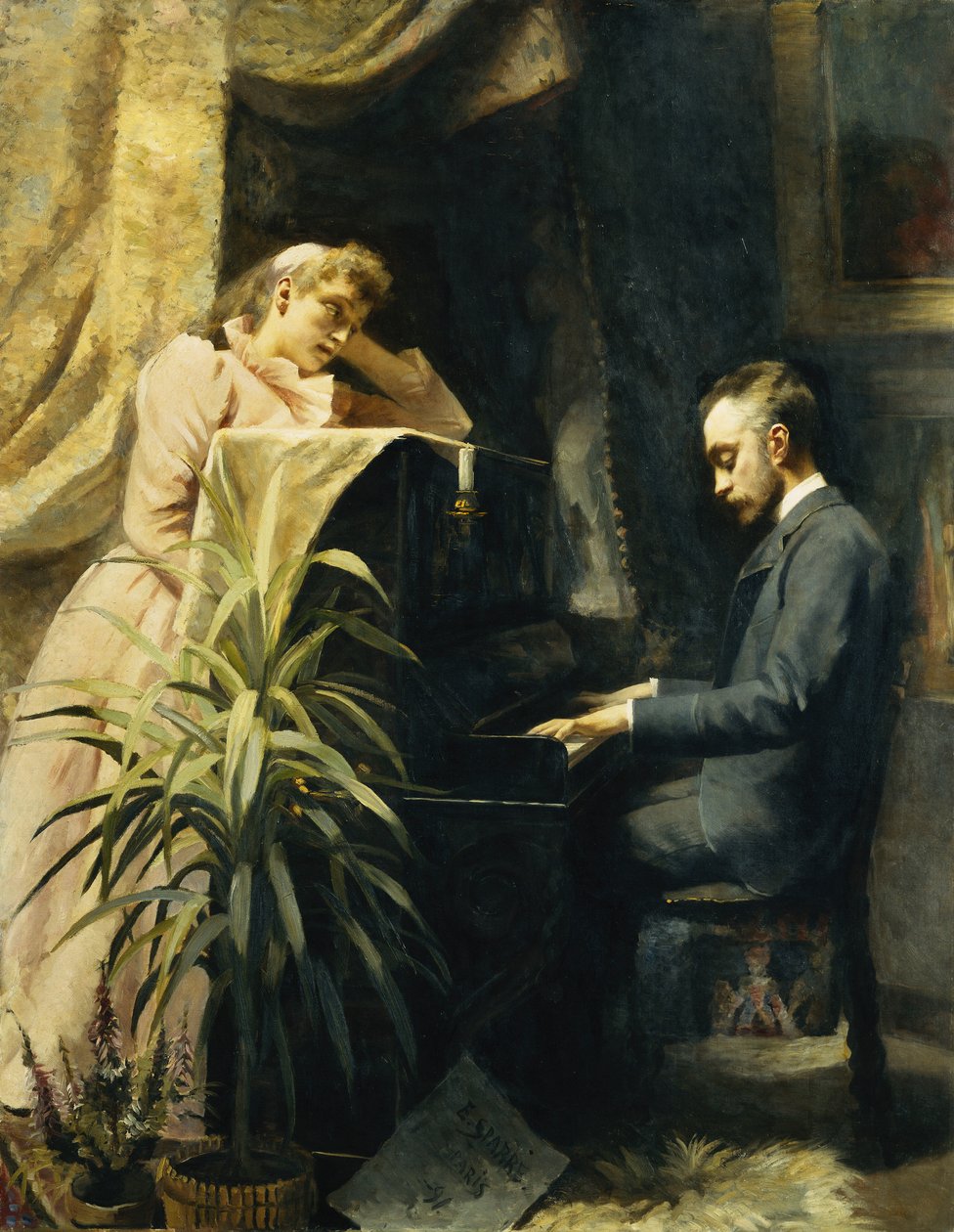 Au piano, 1891 - Emma Sparre