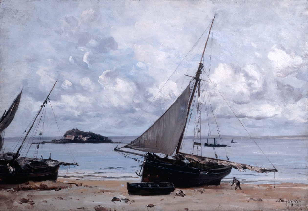 Bateaux échoués à Saint-Jean, 1884 - Emmanuel Lansyer