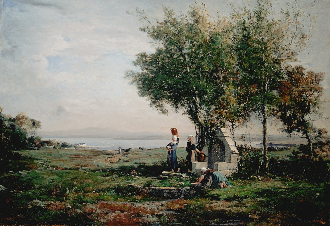 Femmes à la fontaine - Emmanuel Lansyer