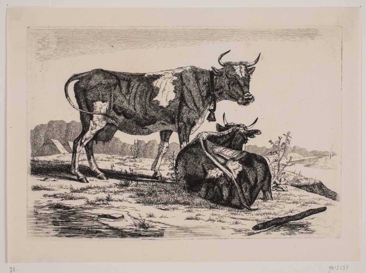 Deux vaches dans un paysage - Emmerik Høegh Guldberg