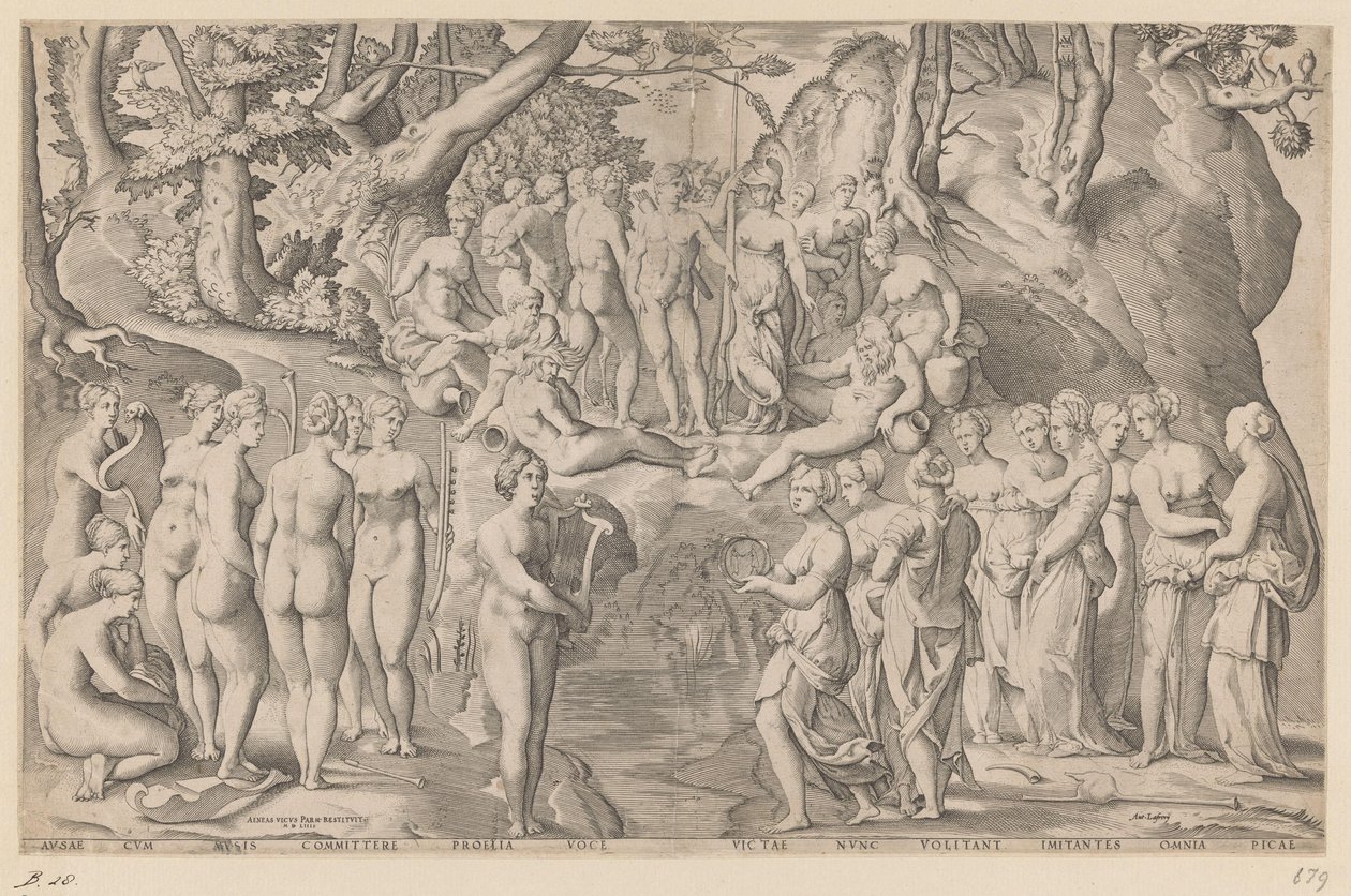 Concours entre les Muses et les Piérides - Enea Vico