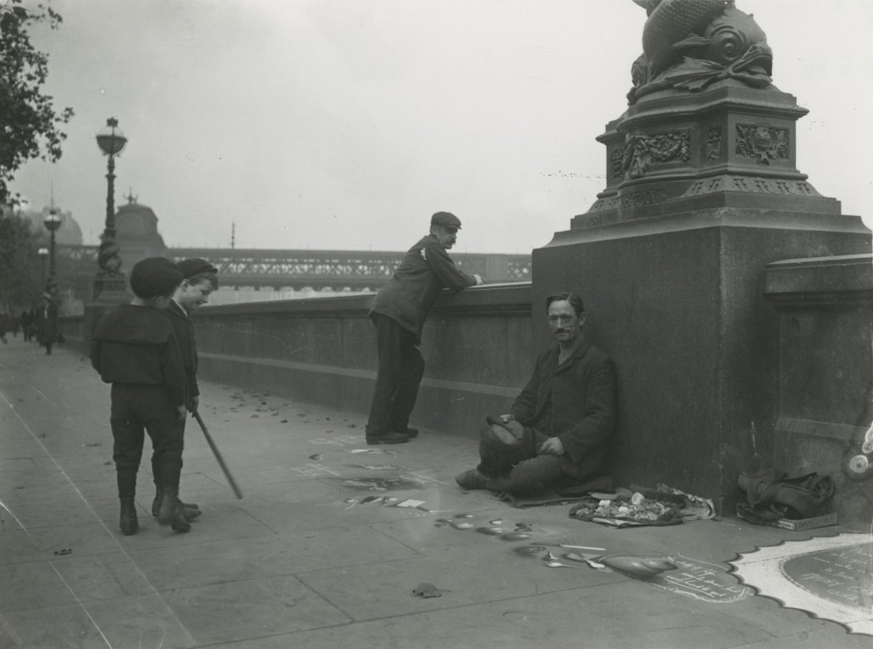 Un artiste de trottoir sur l