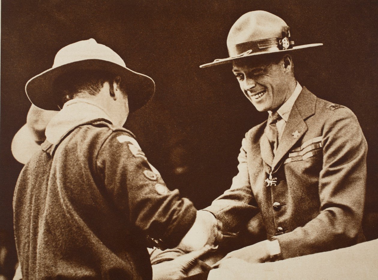 Le prince Édouard avec le chef scout du Pays de Galles, 1926 - English Photographer