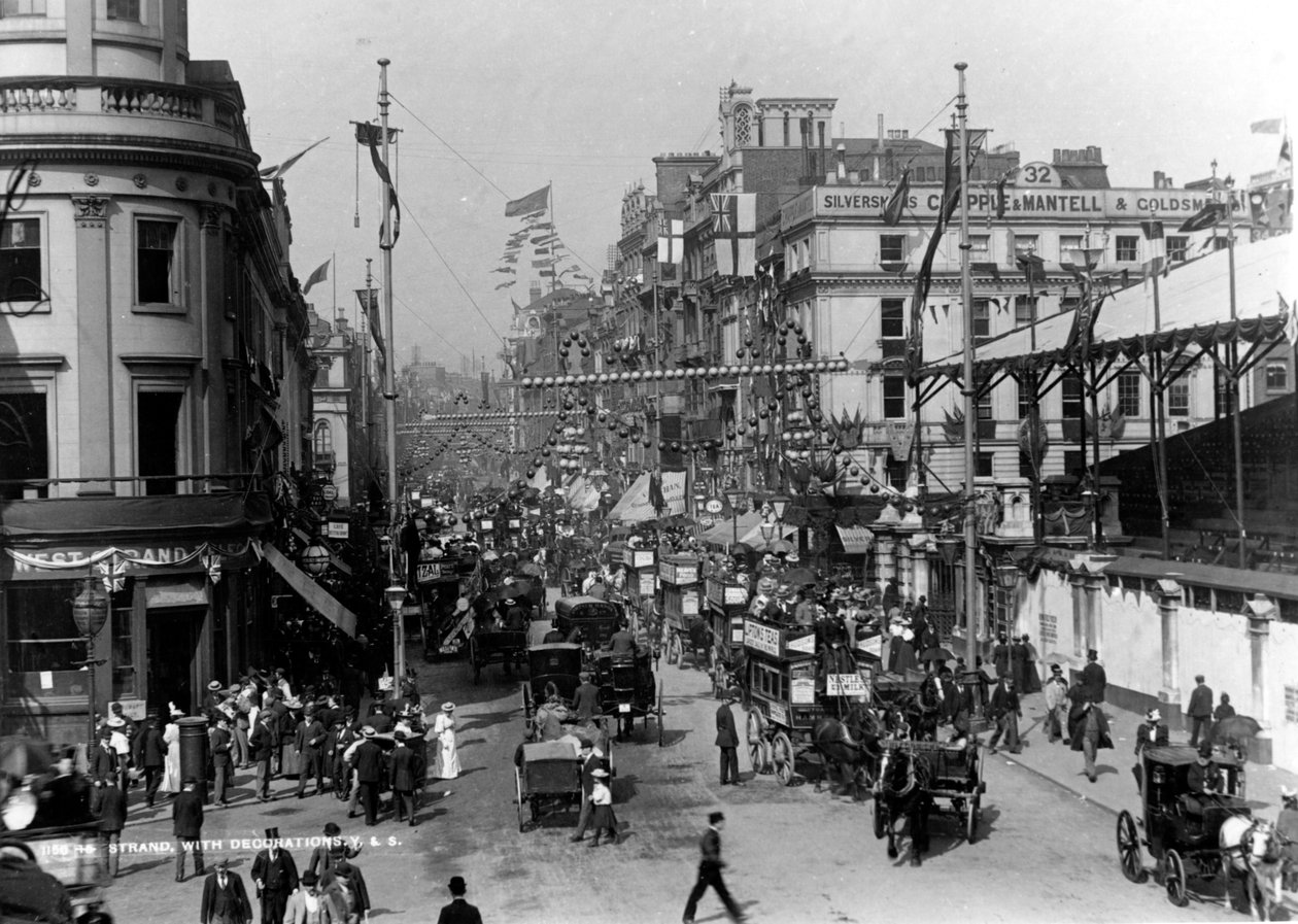 Le Strand, Londres avec décorations du jubilé, 1897 - English Photographer