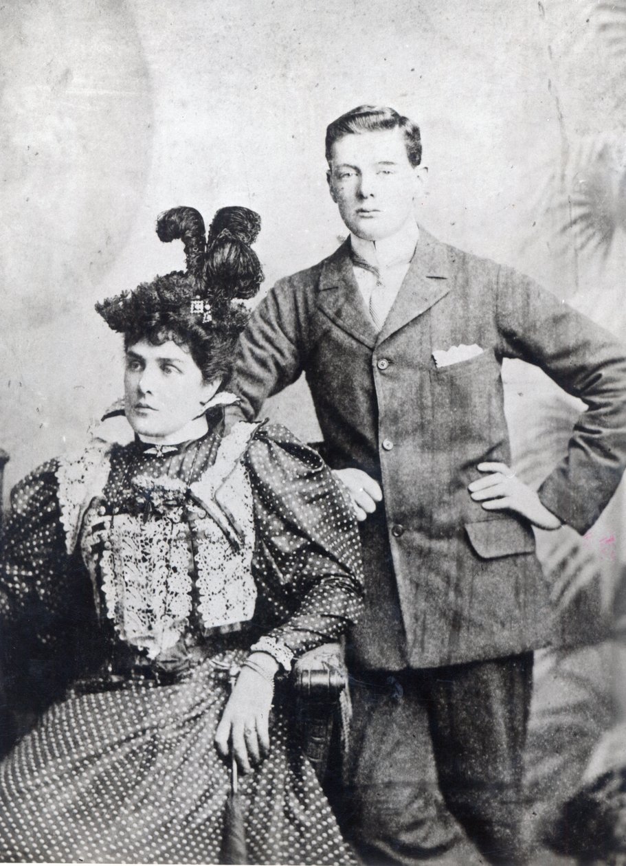 Winston Churchill avec sa mère, Lady Randolph Churchill - English Photographer