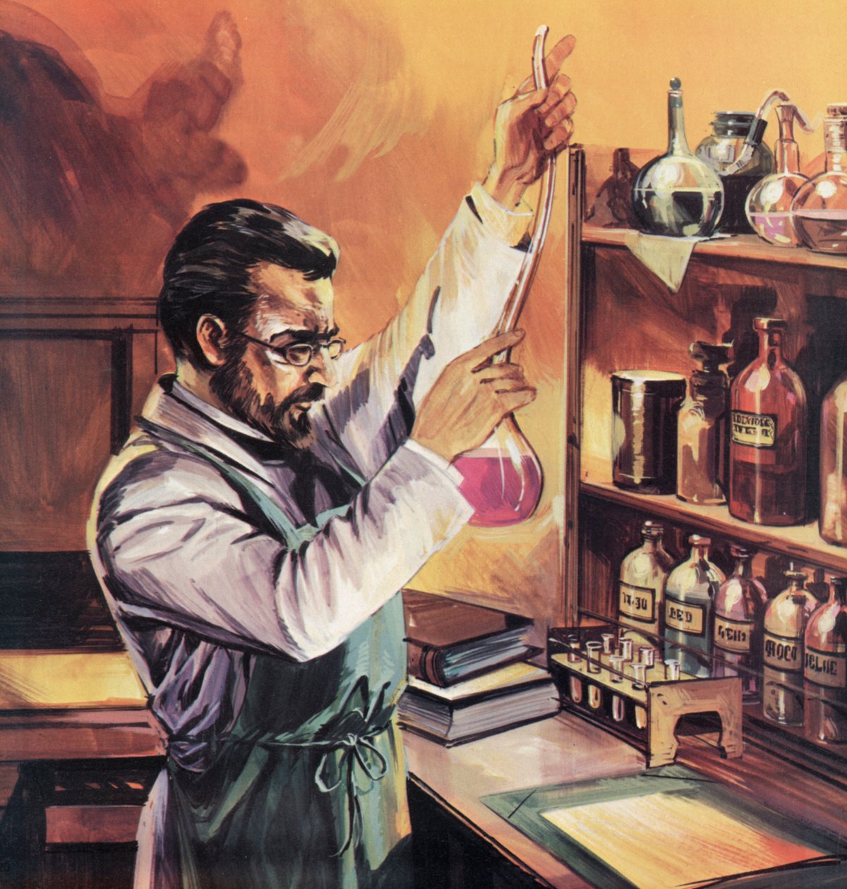 Louis Pasteur dans son laboratoire - English School