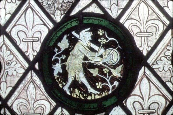 Homme effrayant les oiseaux - English School
