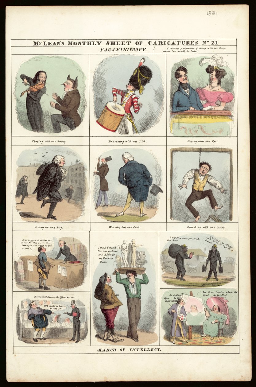 Feuille mensuelle de caricatures de McLean, No 21 [1831] - English School