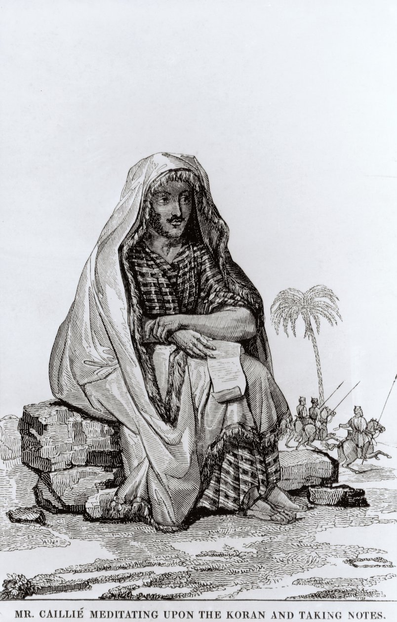 M. Caillie (1799-1838) méditant sur le Coran et prenant des notes - English School