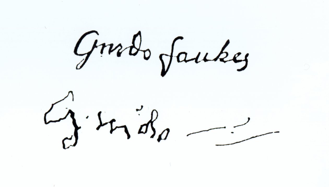 Signature de Guy Fawkes (1570-1606) - English School