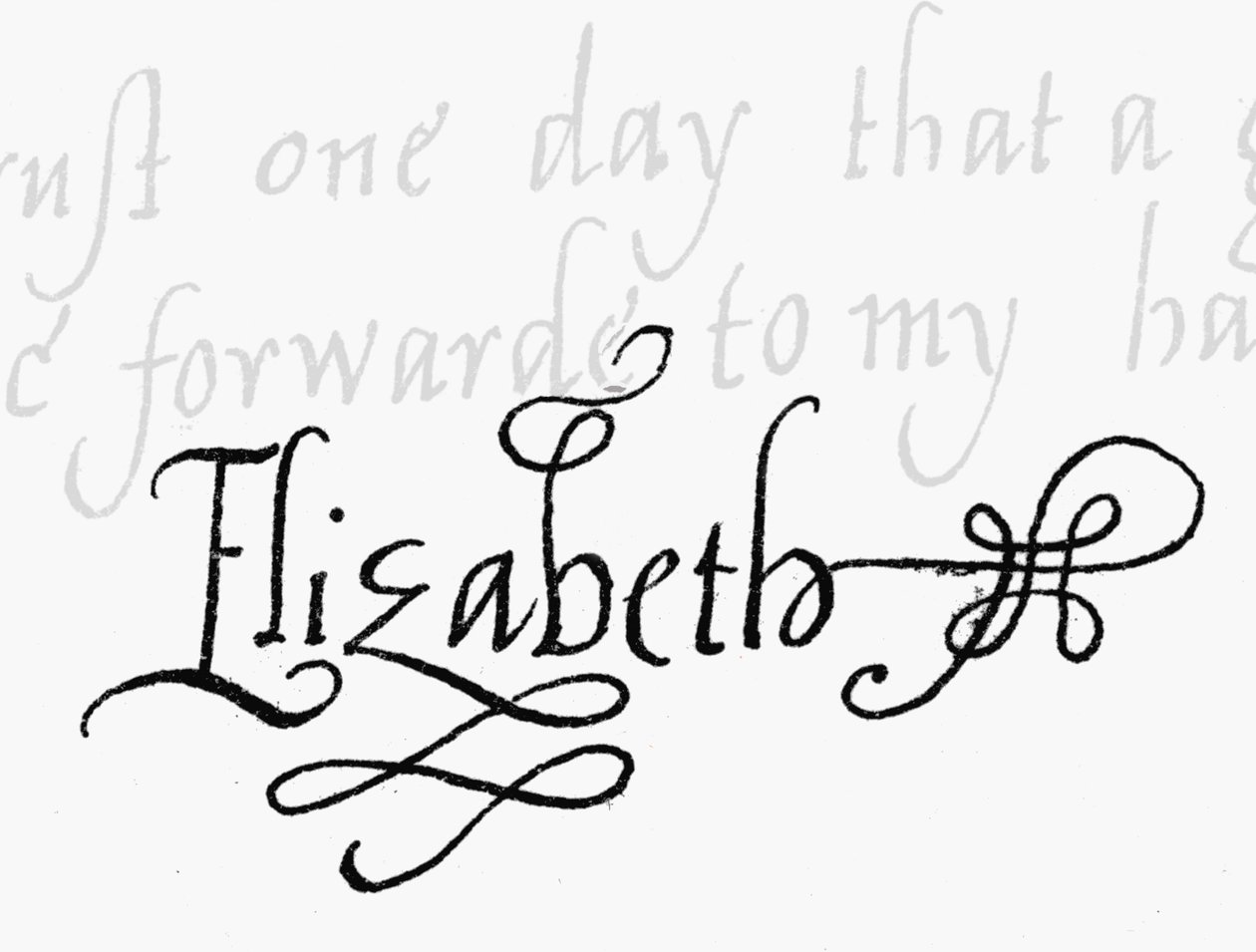 Signature de la reine Elizabeth I (1533-1603) - English School
