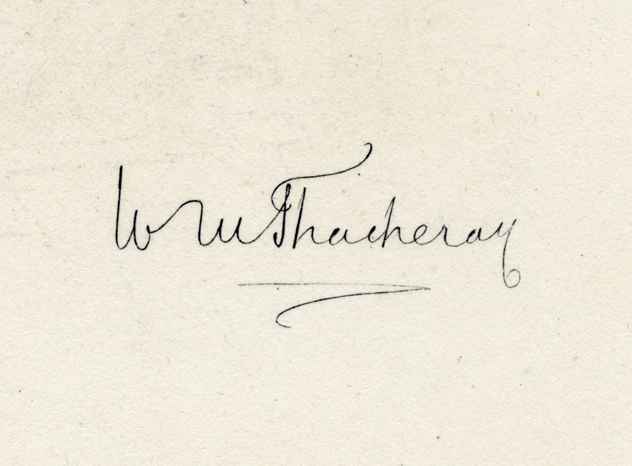 Signature de William Makepeace Thackeray (1811-63) - English School