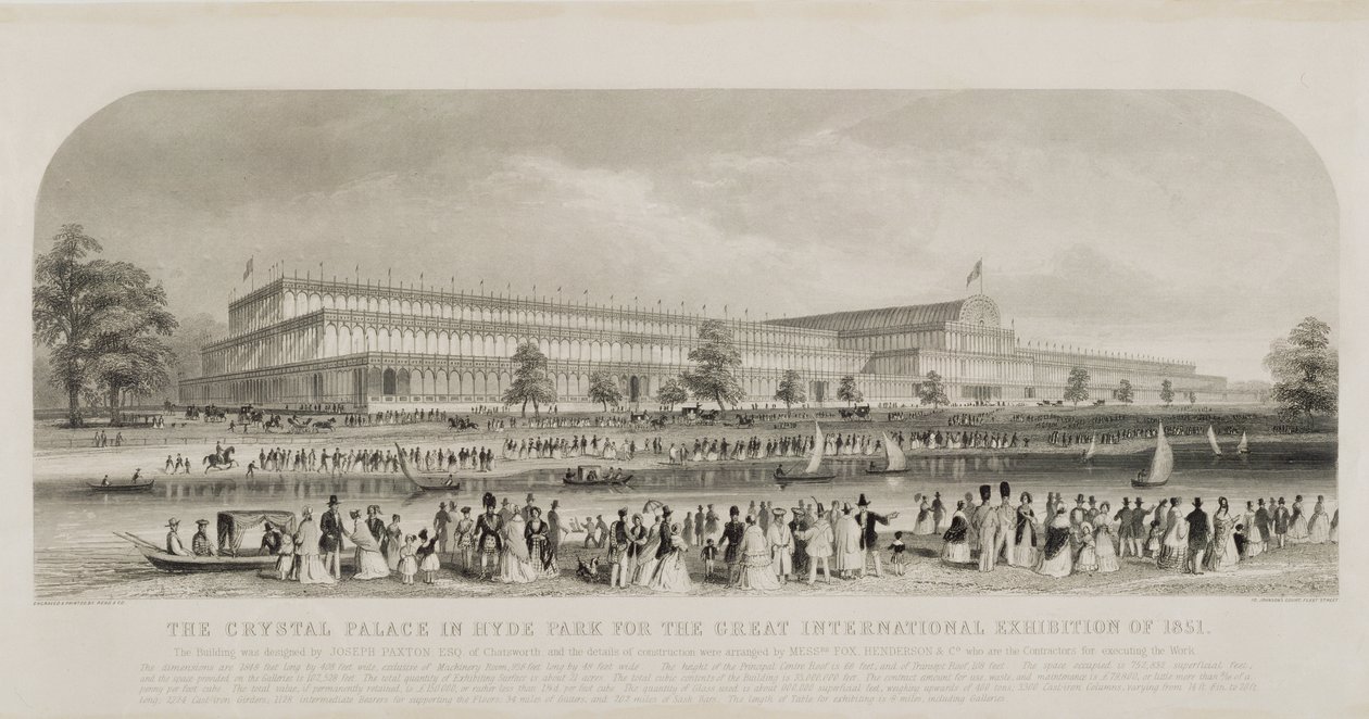 Le Crystal Palace à Hyde Park pour la Grande Exposition Internationale de 1851, publié par Read and Co. - English School