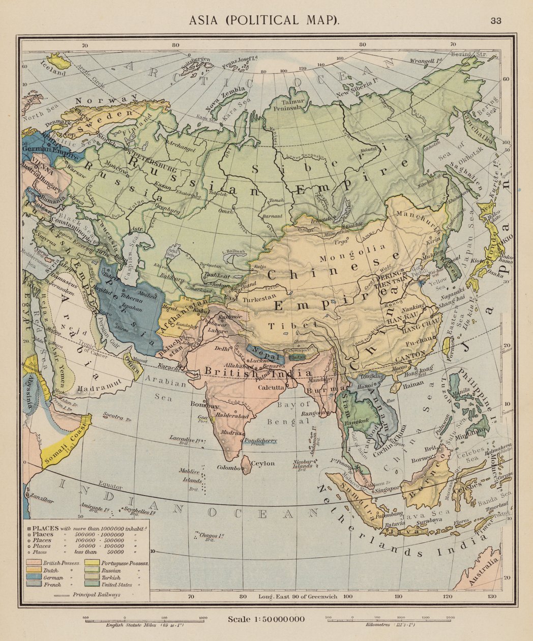 Asie, carte politique - English School