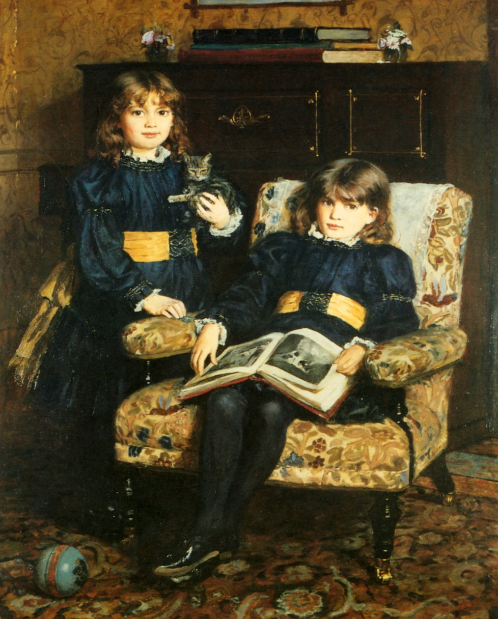 Ex-libris représentant des enfants lisant - English School