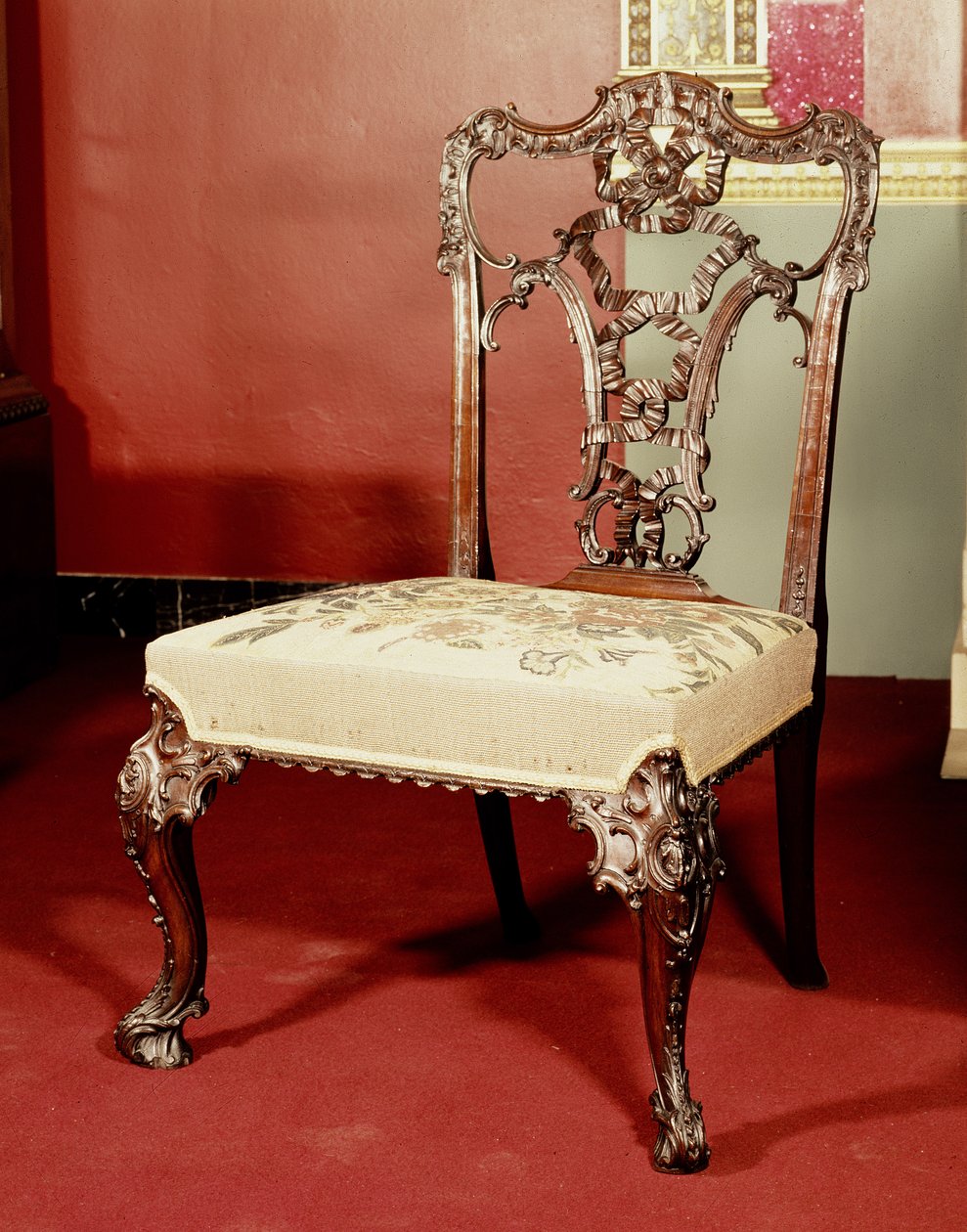 Chaise, design du directeur Chippendale, vers 1760 - English School