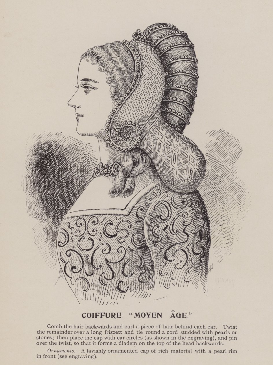 Coiffure "Moyen Age" (engraving) - English School
