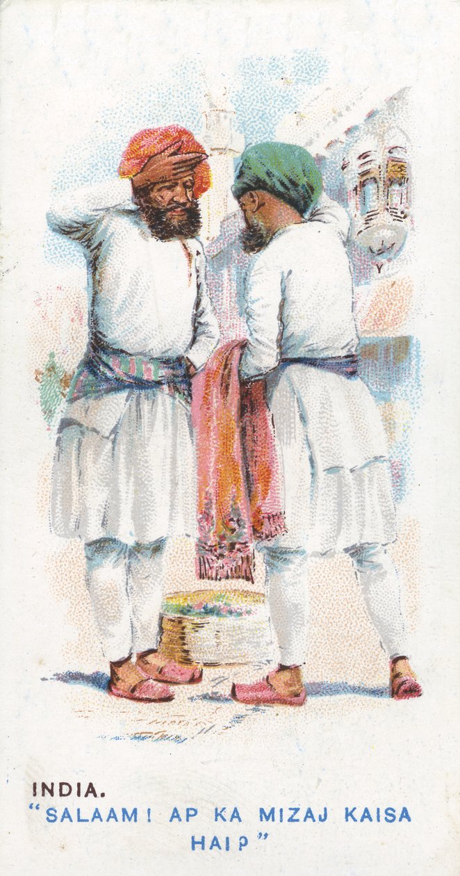 Salutation coutumière en Inde, 1907 - English School